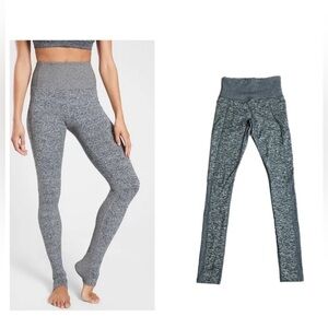 NEW Athleta Women’s Exhale Stash Pocket Heel Tight Leggings Spacedye Gray Sz XSP